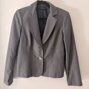 Nine West Gray Career Blazer Size 8 Two Button Suit Jacket